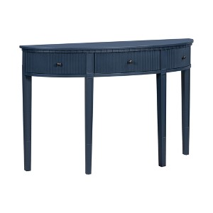 Gulches 42 in Navy Blue U-Style MDF Console Table with 3 Vertical Stripe Drawers Metal Handles Solid Pine Legs - 1 of 4