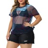 Agnes Orinda Women's Plus Size Concert Carnival Drop Shoulder Sheer Mesh Top - image 2 of 4