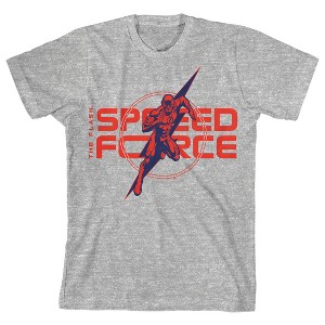 Flash Speed Force Youth Boy's Athletic Heather Gray T-Shirt - 1 of 3