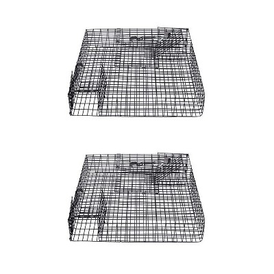 Rugged Ranch CHPTO Chipmunkinator Large Metal Wire Live Chipmunk Catch & Release Trap Cage w/ Easy Open Top Lid & 2 Door System, Black (2 Pack)