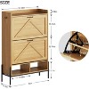 Jojoka Wooden Shoe Storage Cabinet with 2 Flip Drawers and Adjustable Feet for Entryway Organizer - 2 of 4