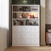 FUFU&GAGA Multifunctional Combination Dresser with Open Storage Shelves White - 2 of 4