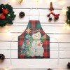 Unique Bargains Christmas Aprons Linen Red Black Green Beige 21.65"x26.77" 1 Pcs - 2 of 4