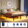 Greenstell Bed Frame with LED Lights & Charging Station, Metal Platform Bed with Headboard, Heavy Duty Metal Slats - 2 of 4