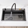 Cobbe Nano gray All-In-One 29.5" Stainless Steel Single bowl Sink, Multifunctional Drop-in 4-Hole Workstation Kitchen Sink Kit with Accessories - 3 of 4