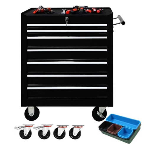 Tool Cart With Drawers,7 Drawers Locking Rolling Tool Chest With Wheels ...