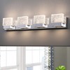 C Cattleya 4-Light 32.25-in Stainless Steel Integrated LED Art Glass shade Vanity Light - 2 of 4