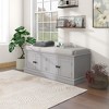 CAVINAS Modern Shoe Bench with 4 Doors & Adjustable Shelves,Solid Wood Removable Cushion Storage Bench for Entryway,Living Room - 2 of 4