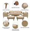 Whisen 6-Pieces All Weather PE Wicker Sofa Set, Outdoor Rattan sofa With Double Cushions - 4 of 4