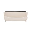 DOMETOUR Black & White Faux Leather 3-Seater Sofa - Modern Design for Ultimate Living Room Comfort - 3 of 4