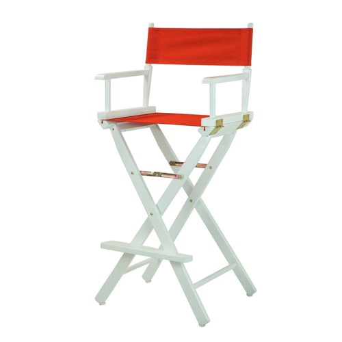 Red Bar Height Director's Chair-White