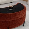 Mlmh & Kngwa 33.9" W Half-Moon Storage Ottoman Bench With Metal Legs - 3 of 4