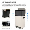 LunaLulinlk 13 Gallon 50L Kitchen Foot Pedal Operated Soft Close Trash Can - Stainless Steel Rectangular Bustbin with 30 Garbage Bags - 3 of 4