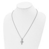Black Bow Jewelry Stainless Steel Small Polished and Textured Cross Necklace, 22 Inch - 3 of 4