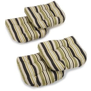 Blazing Needles, 19-inch U-Shaped Spun Polyester Outdoor Tufted Dining Chair Cushions (Set of 4) - 1 of 1