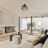 12.4" 4-Light Ironhouse Decorative Squared Semi Flush Mount Celling Light Fixture Black - Lalia Home: UL Listed, Industrial Farmhouse Style - 3 of 4