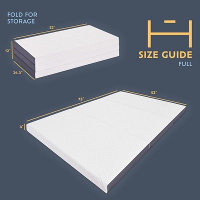 Heyward 4" Full Size Memory Foam Trifold Mattress