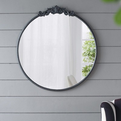 Runesay Round Mirror, Wall Mounted Mirror with Metal Frame for Bathroom Living Room