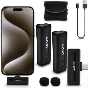 Movo Wireless Mini USB-C Duo Wireless Microphone for iPhone 15 and up - 1 of 4