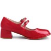BLISSFUL STEP Women's Square Toe Ankle Strap Block Heels Mary Jane Pumps - 2 of 3