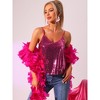 INSPIRE CHIC Women's Sequined Shining Adjustable Straps Club Party Sparkle Cami Top - 3 of 4