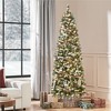 Yaheetech 6Ft/7.5Ft Pre-lit Frosted Artificial Christmas Tree with Stand, Green - 2 of 4