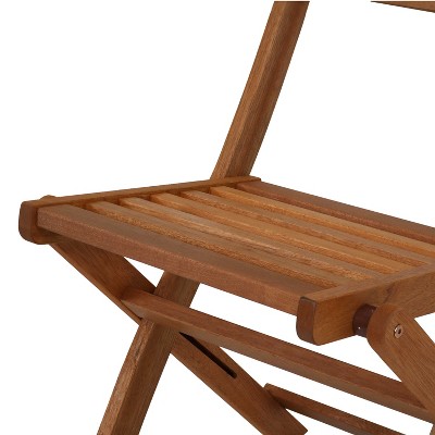 Meranti Wood Teak Oil Finish 5-Piece Folding Patio Dining Set