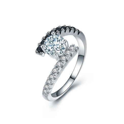 Kylie Engagement Ring Bridal Sterling Silver Black Cz Womens Ginger Lyne Collection - image 1 of 4