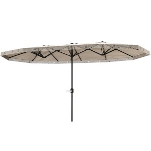 Aghana Digitals 15ft Double-Sided Cream White Patio Umbrella with UPF30+ UV Protection, Crank Lift, - 1 of 4