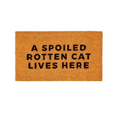28" x 16" Nature Coir Mat, A spoilled rotten Cat