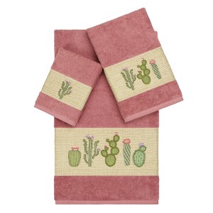 Linum Home Textiles 100% Turkish Cotton MILA Embellished Towel Set - 1 of 4