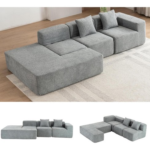 FENCY L-Shaped Reversible Couch Set with Free Pillows - image 1 of 4