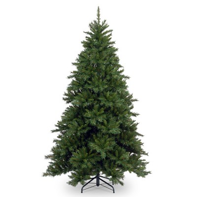 National Tree Company Pre-Lit Artificial Medium Christmas Tree, Green, Tiffany Fir, White Lights, Includes Stand, 6.5ft