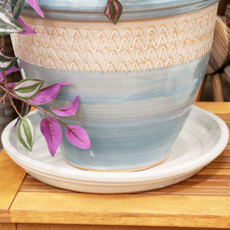 Sunnydaze Outdoor/Indoor High-Fired Glazed UV- and Frost-Resistant Ceramic Flower Pot Planter Saucers - 2-Pack, 3 of 30