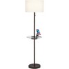 360 Lighting Caper Modern Floor Lamps with Tray Table 60 1/2" Tall Set of 2 Bronze USB and Outlet Off White Fabric Drum Shade for Living Room Bedroom - 3 of 4