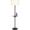 360 Lighting Caper Modern Floor Lamps with Tray Table 60 1/2" Tall Set of 2 Bronze USB and Outlet Off White Fabric Drum Shade for Living Room Bedroom - image 3 of 4