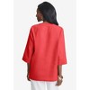 Jessica London Women's Plus Size Linen V-Neck Embroidered Tunic - 3 of 4