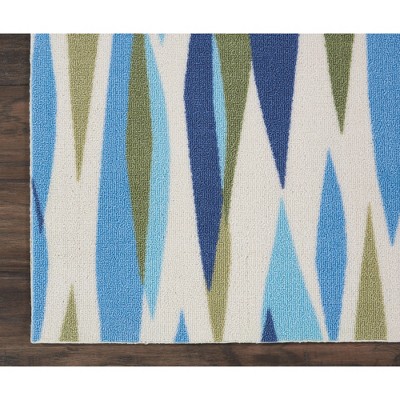 Seaglass Blue and White Synthetic Small Area Rug