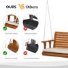 3-Person Patio Wood Porch Swing With Cushion - 2 of 4