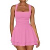 Women's Square Neck Tiered Mini Dress - Waist-Gathered Sundress - 3 of 4