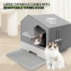 LunaLulinlk grey closed large litter box with drawer tray and litter mat - 2 of 4