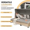 Sapphtopaz 4-Piece Wicker Outdoor Patio Sofa Set with Retractable Canopy, Modern Outdoor Sofa Set, Modular Sectional with Ottomans &  Lifting Table - 4 of 4