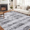 Washable Rug – Distressed Marble Boho Design, Ultra-Thin, Carpet for Living Room, Bedroom, Dining Room - 2 of 4
