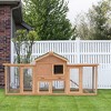 PawHut 80" Wooden Chicken Coop House, Backyard Hen Poultry Cage with Nesting Box, Double Run, Removable Tray and Asphalt Roof - 2 of 4