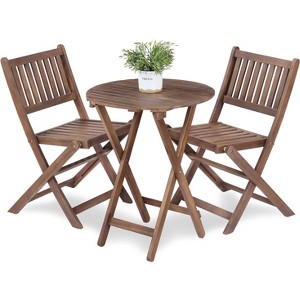 TiramisuBest Dining Table Set, Barstool Dining Table with Rustic Brown for Dining and Kitchen - 1 of 4