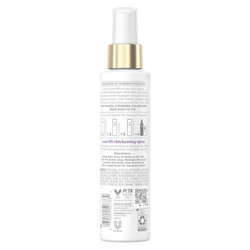 Dove Beauty Density Boost Root Lift Thickening Spray Scalp and Hair Therapy - 5oz, 4 of 9