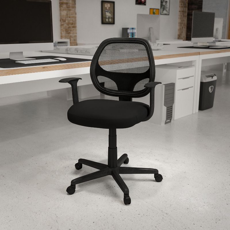 Flash Furniture Flash Fundamentals Mid-Back Mesh Swivel Ergonomic Task Office Chair with Arms, 3 of 15