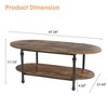 GustoWave 47.24" Small Oval Coffee Tables, Mid Century Modern Coffee Table for Living Room Bedroom Office Small Space - 2 of 4