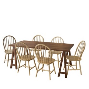 7pc Ansley Farmhouse Cottage Dining Set Brown - Christopher Knight Home, Natural Brown