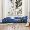 Twin Size Car-Shaped Platform Bed with Wheels For Teens - 2 of 4